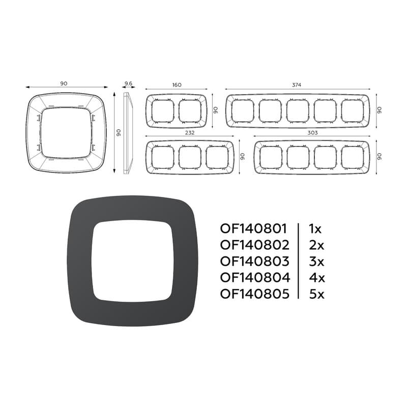 Рамка OMEGA Ecta (Графит Мягкое касание) 2-ая