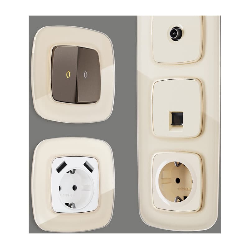 Рамка OMEGA Radian (Бежевый Стекло органическое) 4-ая