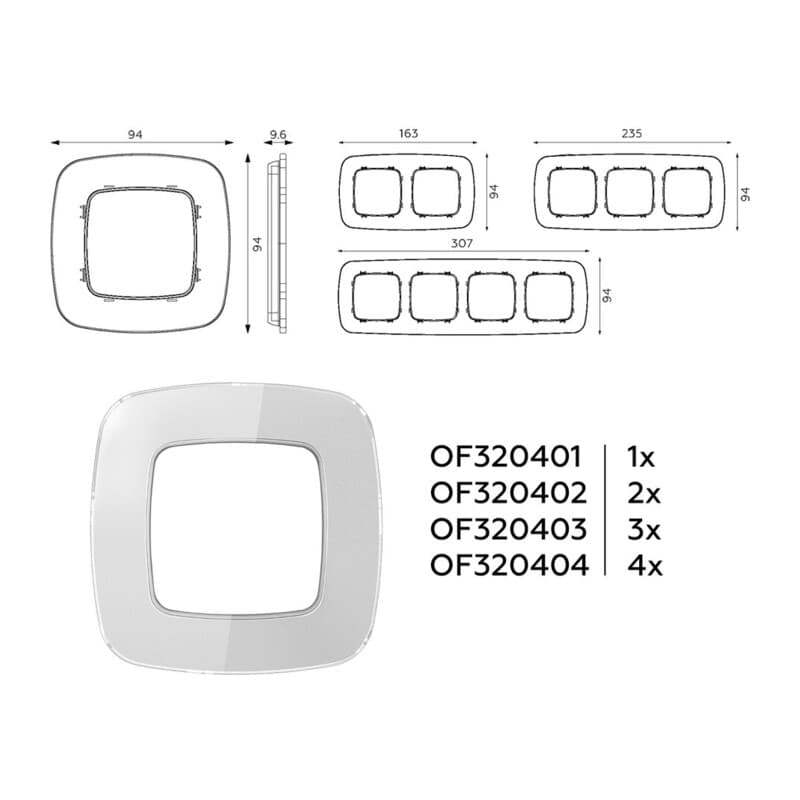 Рамка OMEGA Radian (Серебро Стекло органическое) 1-ая