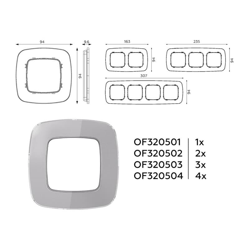 Рамка OMEGA Radian (Сталь Стекло органическое) 4-ая