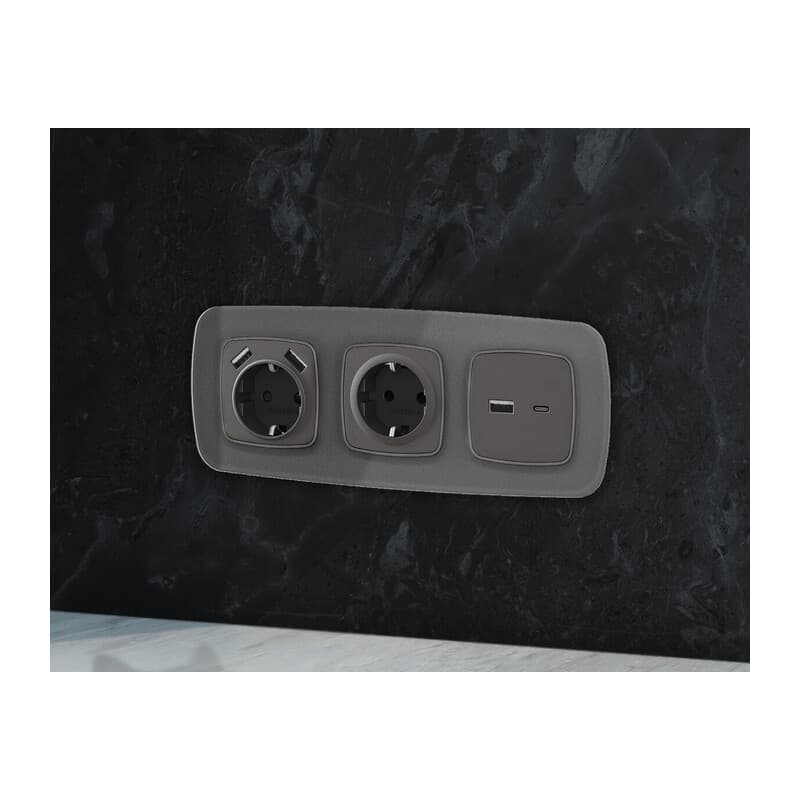 Рамка OMEGA Radian (Антрацит серый Стекло органическое) 1-ая