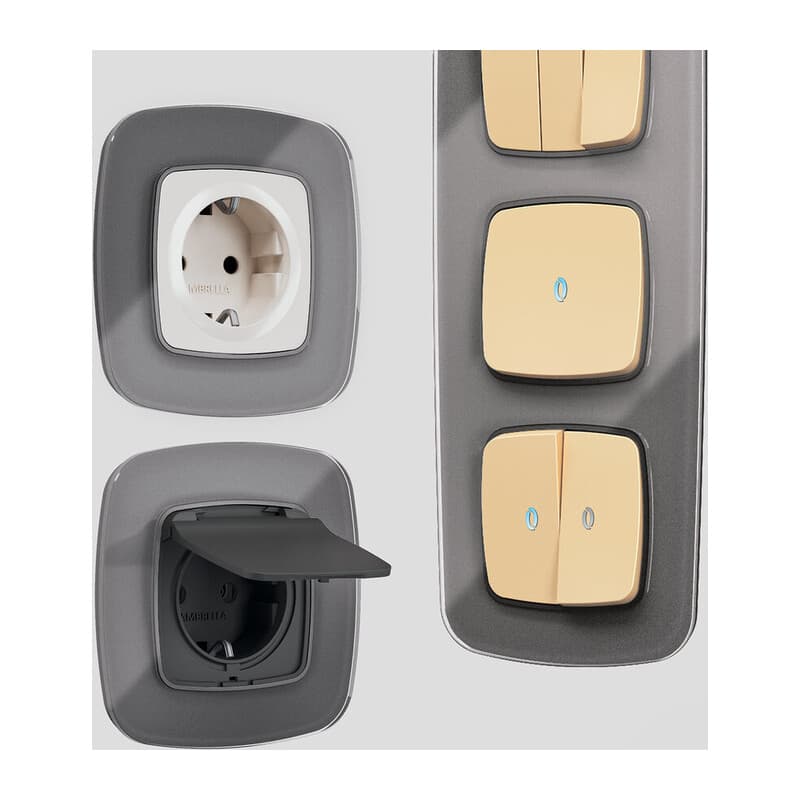 Рамка OMEGA Radian (Антрацит серый Стекло органическое) 4-ая