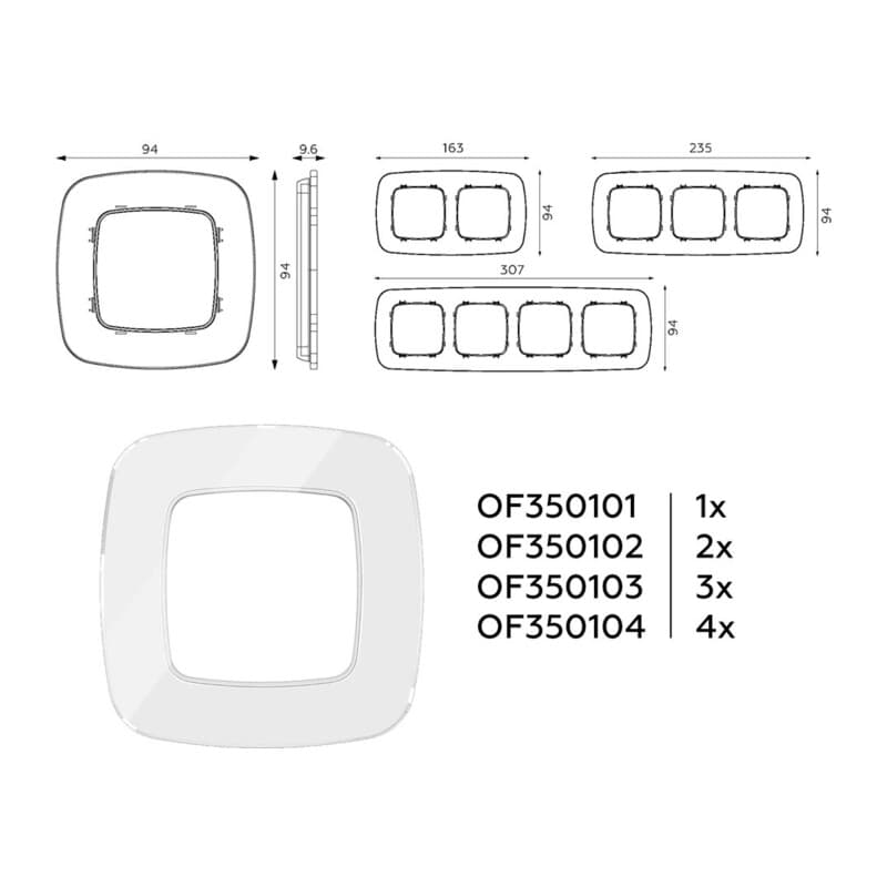 Рамка OMEGA Radian (Белый Стекло закаленное натуральное) 4-ая