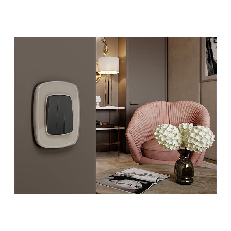 Рамка OMEGA Radian (Серо-бежевый Стекло закаленное натуральное) 1-ая