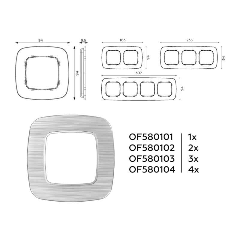 Рамка OMEGA Radian (Серебро Металл шлифованный) 2-ая