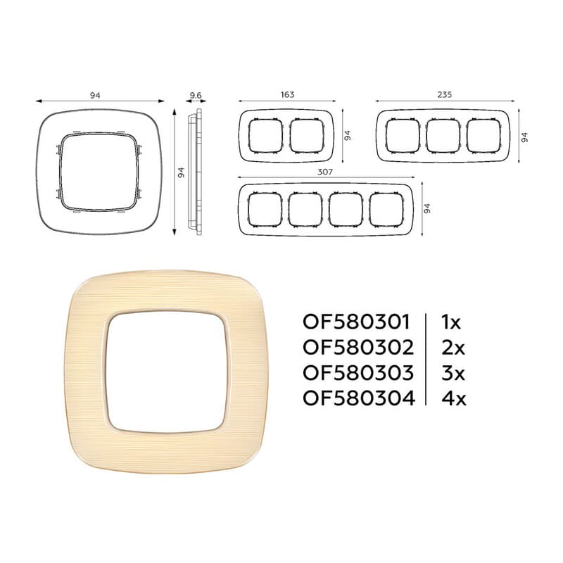 Рамка OMEGA Radian (Шампань Металл шлифованный) 2-ая