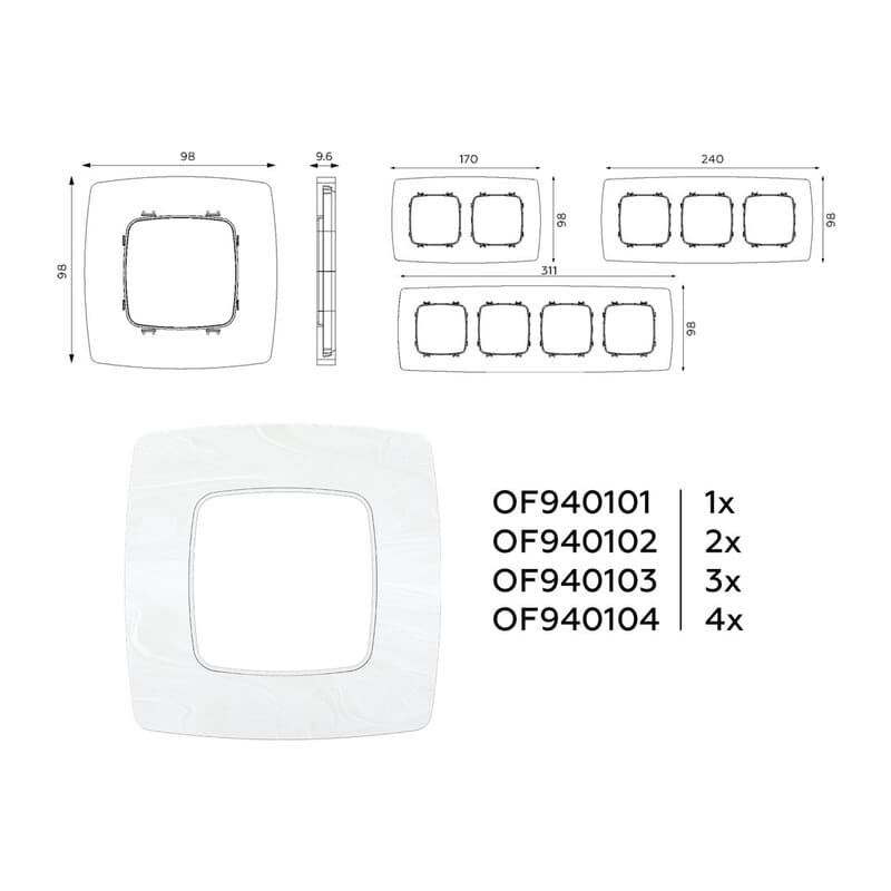 Рамка OMEGA Opera (Белый мрамор) 2-ая