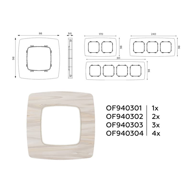 Рамка OMEGA Opera (Бежевый мрамор) 4-ая