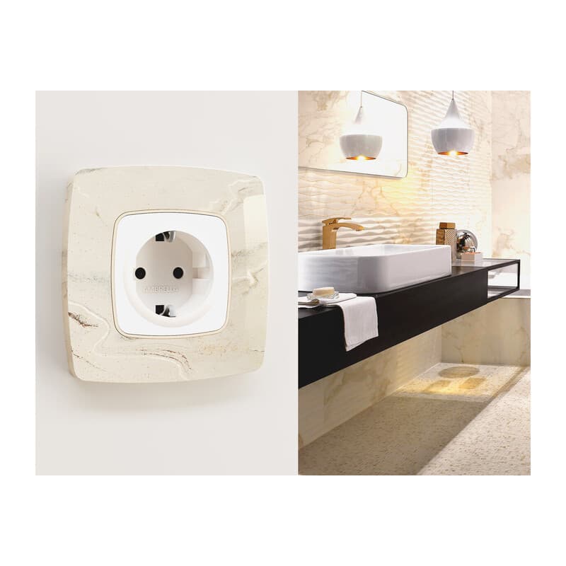 Рамка OMEGA Opera (Серо-бежевый мрамор) 1-ая