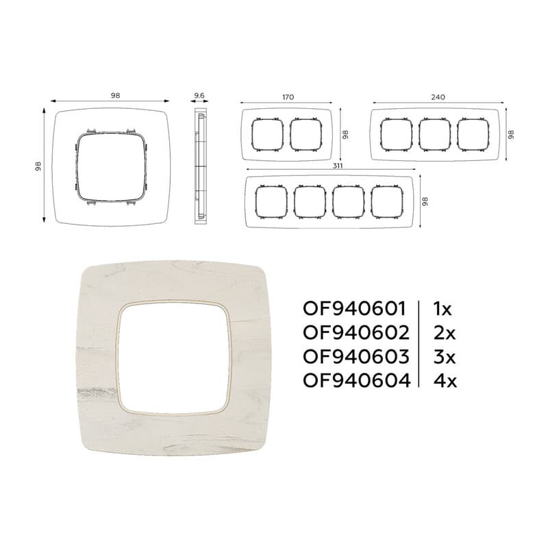Рамка OMEGA Opera (Серо-бежевый мрамор) 2-ая