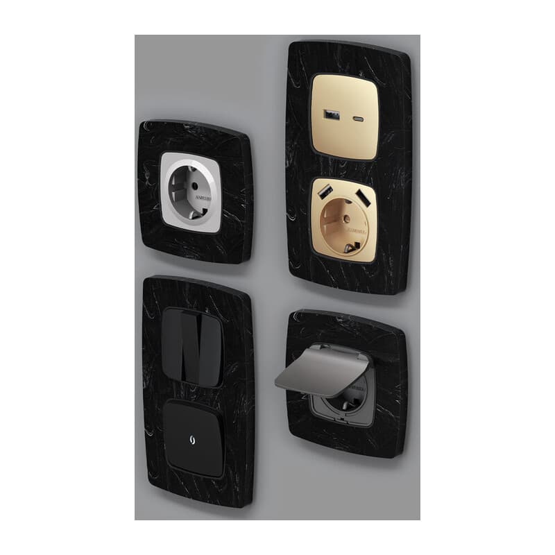 Рамка OMEGA Opera (Черный мрамор) 1-ая