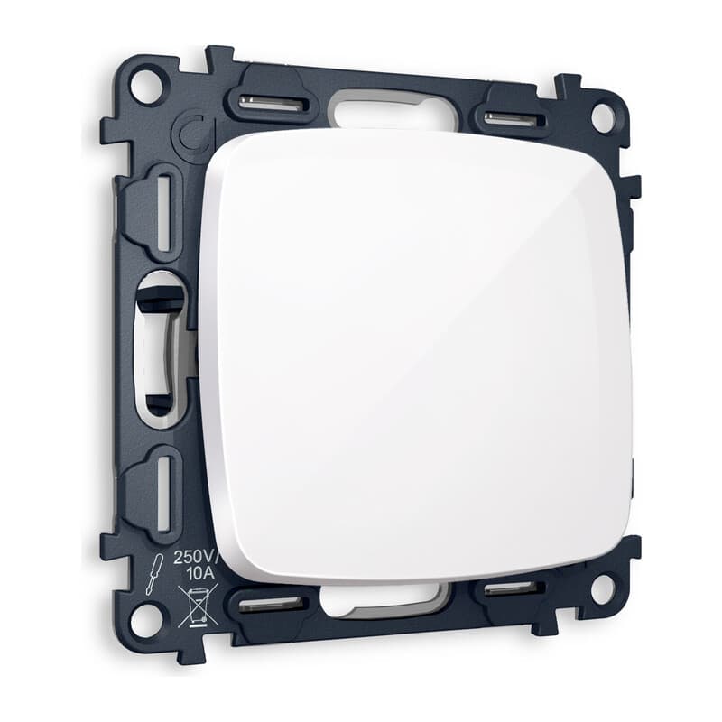 Комплект механизма 1-кл перекрестного выключателя OMEGA Белый глянец QUANT (OP1010, VM112)