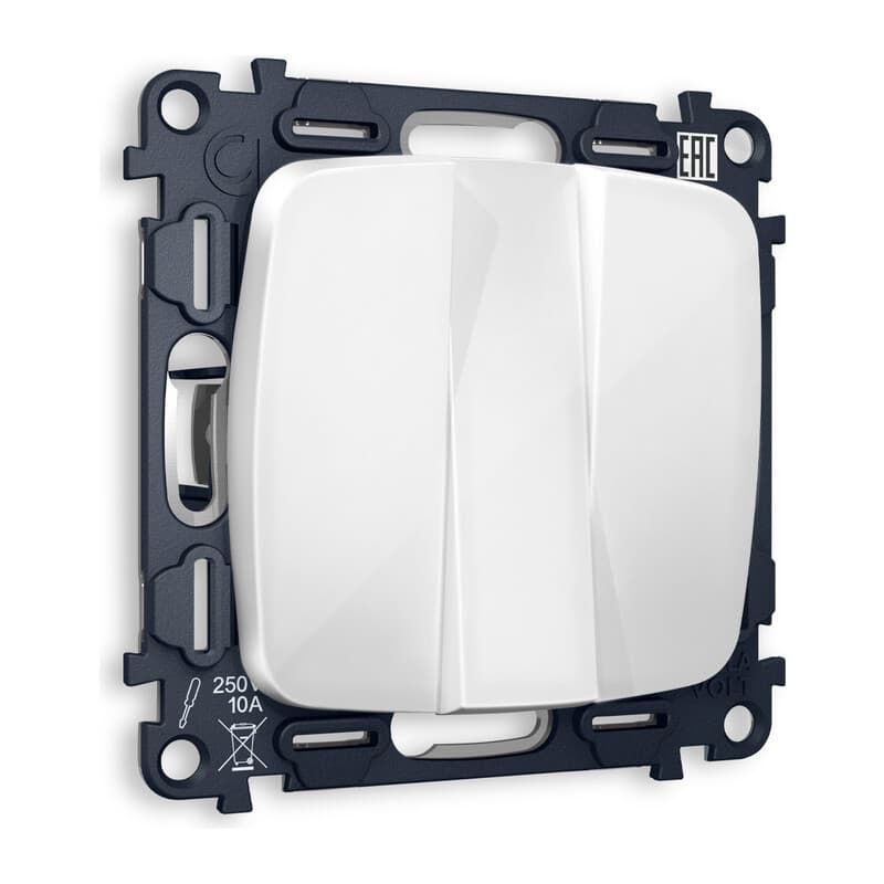 Комплект механизма 3-кл выключателя OMEGA Белый глянец QUANT (OP1050, VM133)