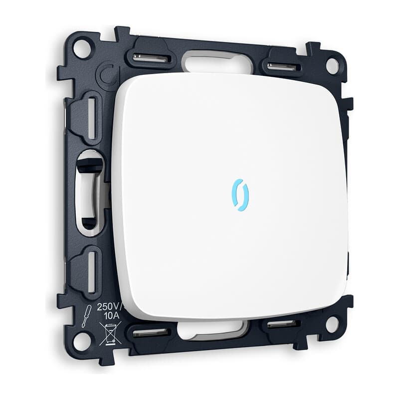 Комплект механизма 1-кл выключателя с подсветкой 10000K OMEGA Белый матовый QUANT (OP1220, VM101, G17B)