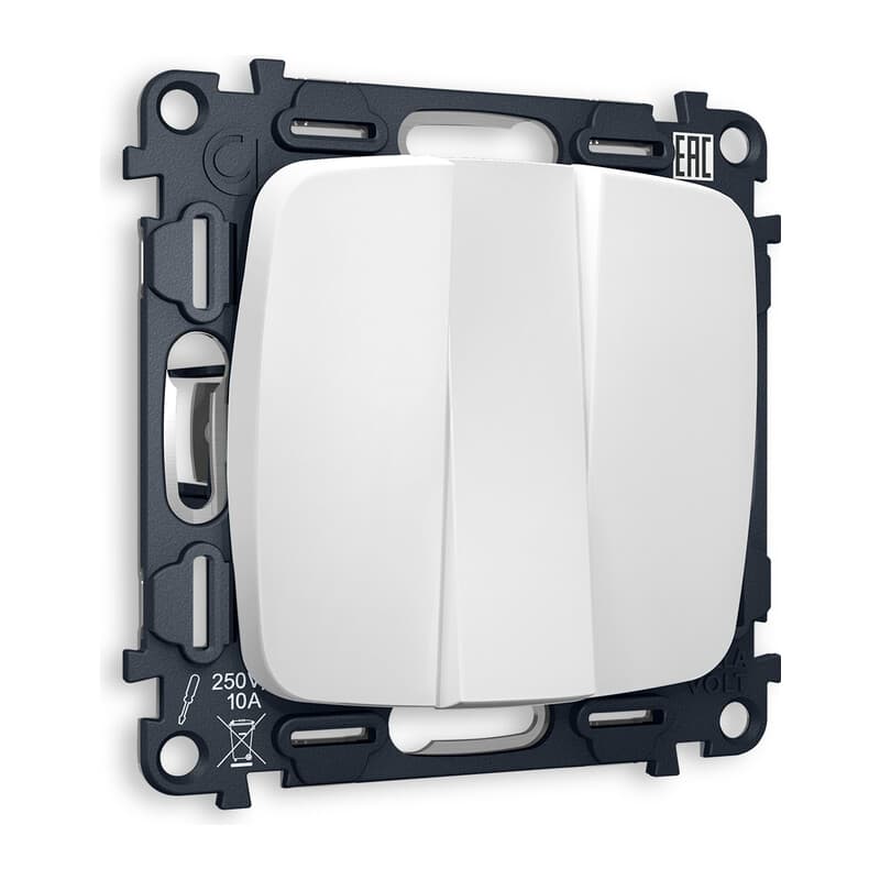 Комплект механизма 3-кл выключателя OMEGA Белый матовый QUANT (OP1250, VM133)