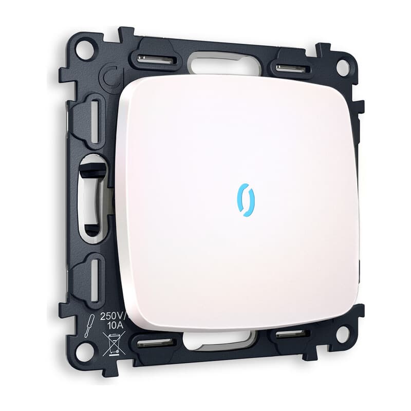 Комплект механизма 1-кл выключателя с подсветкой 10000K OMEGA Жемчуг QUANT (OP2020, VM101, G17B)