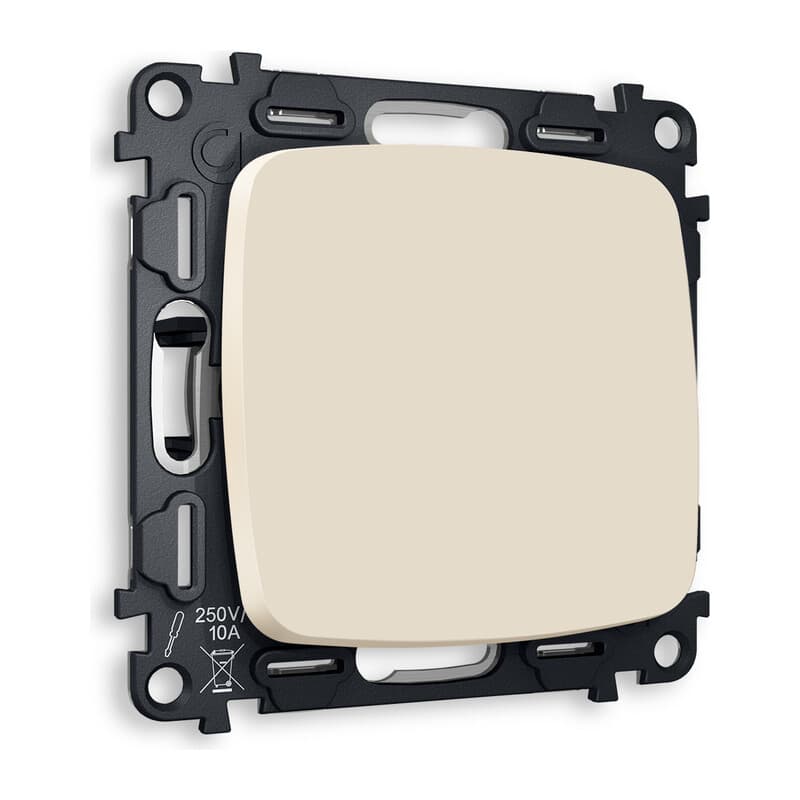 Комплект механизма 1-кл проходного выключателя OMEGA Бежевый матовый QUANT (OP3210, VM105)