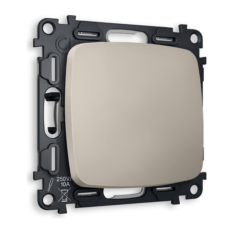 Комплект механизма 1-кл выключателя OMEGA Серо-бежевый матовый QUANT (OP3610, VM101)