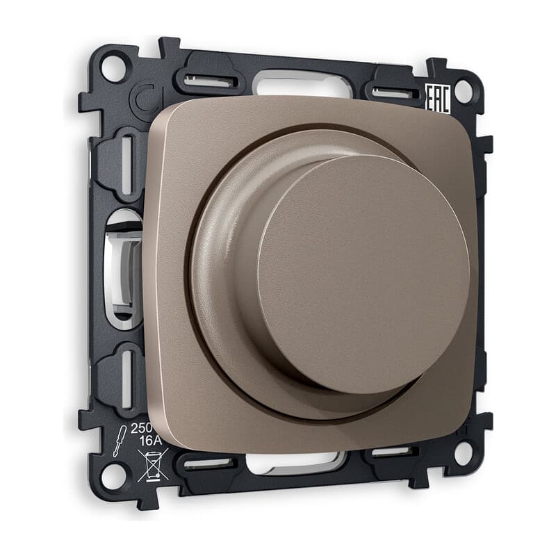 Комплект механизма светорегулятора универсального OMEGA Темная бронза матовый 25-600W/LED 5-300W QUANT (OP6355, VM136)