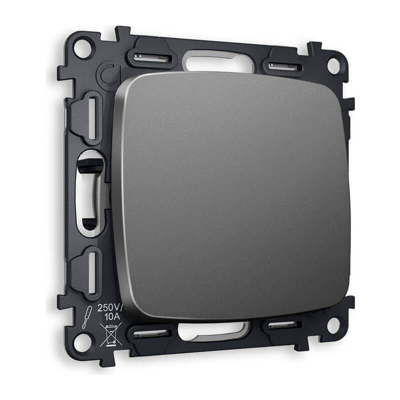 Комплект механизма 1-кл выключателя OMEGA Антрацит серый QUANT (OP6510, VM101)