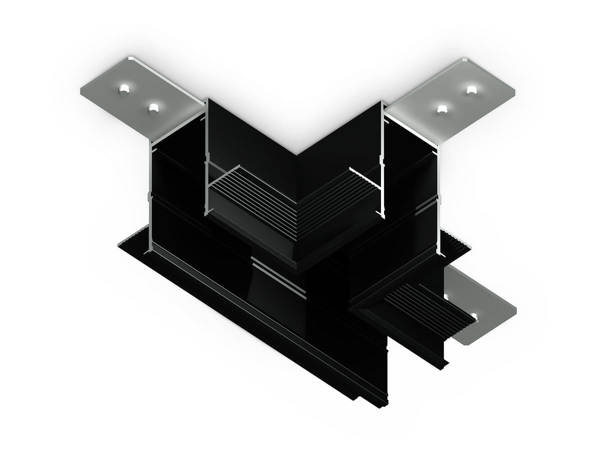 GL1042 BK черный коннектор T-образный для встраиваемого шинопровода Magnetic 220V 110*80*47