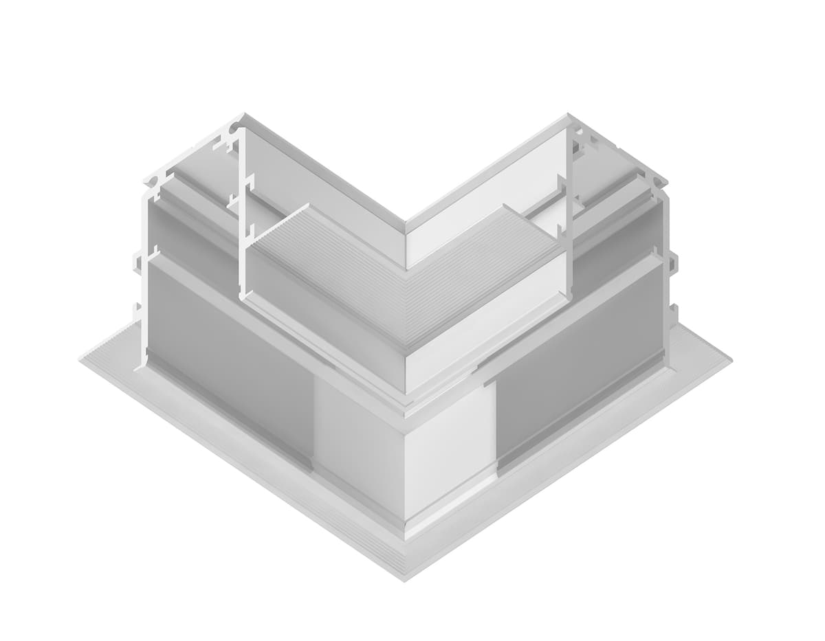 GL3352 WH белый коннектор угловой встраиваемый 85*85*H46.8