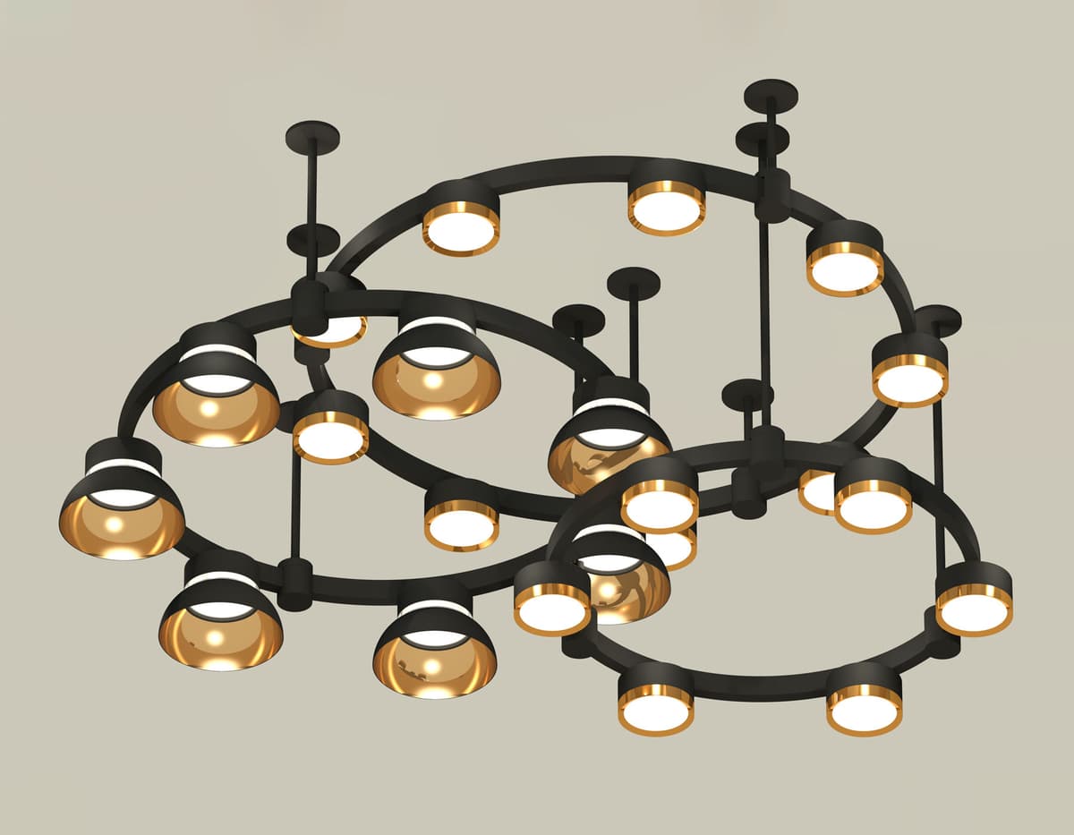 XR92222001/22 SBK/PYG/CL черный песок/золото желтое полированное/прозрачный GX53