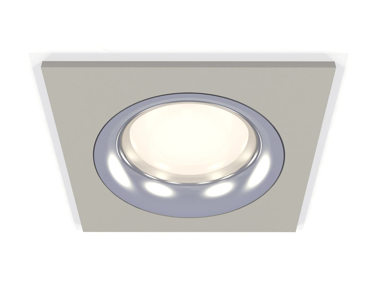 XC7633003 SGR/PSL серый песок/серебро полированное MR16 GU5.3 (C7633, N7012)