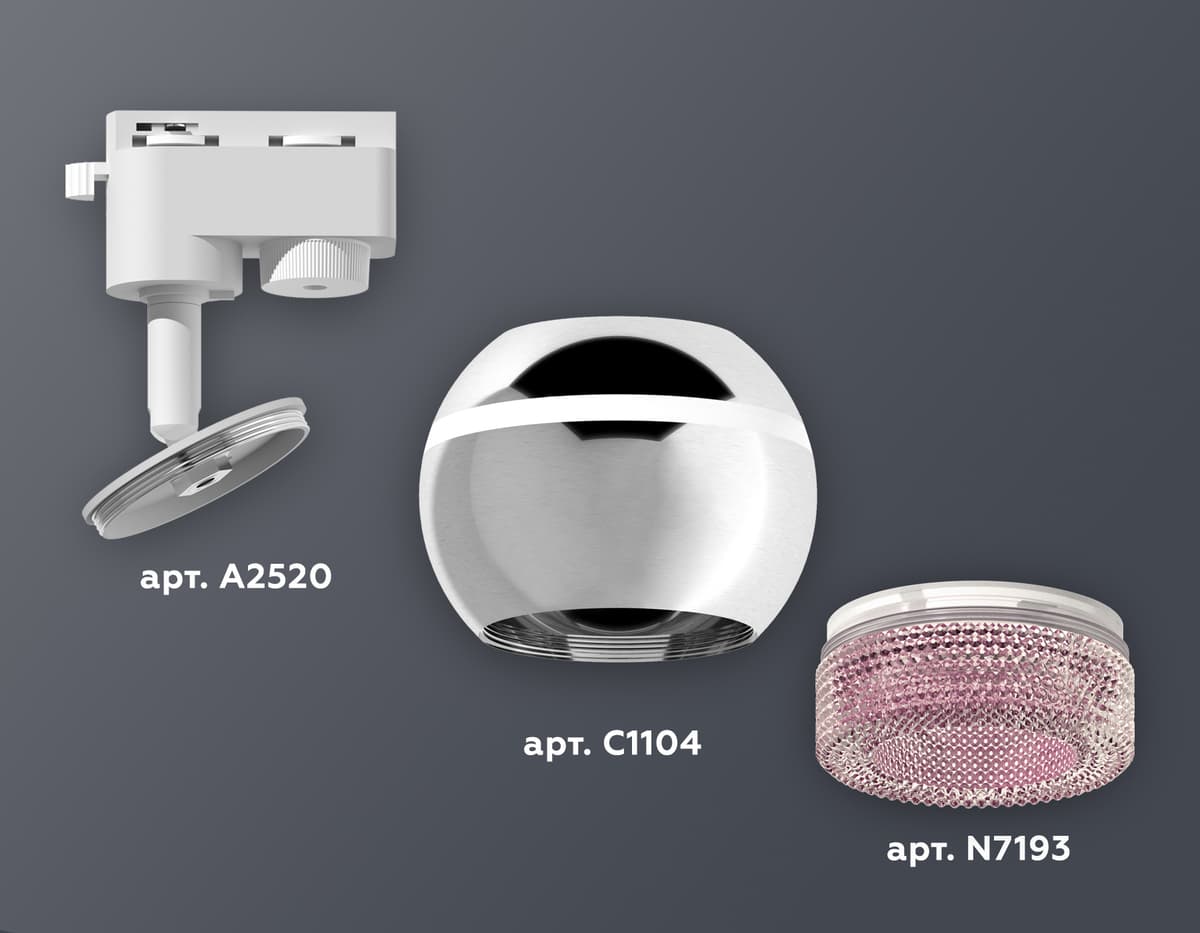 XT1104003 PSL/PI серебро полированное/розовый GU5.3 LED 3W 4200K (A2520, C1104, N7193)