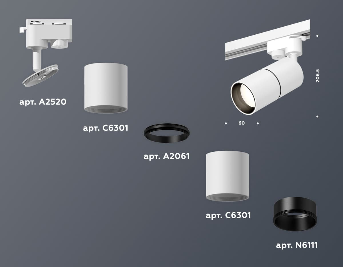 XT6301010 SWH/SBK белый песок/черный песок MR16 GU5.3 (A2520, C6301, A2061, C6301, N6111)