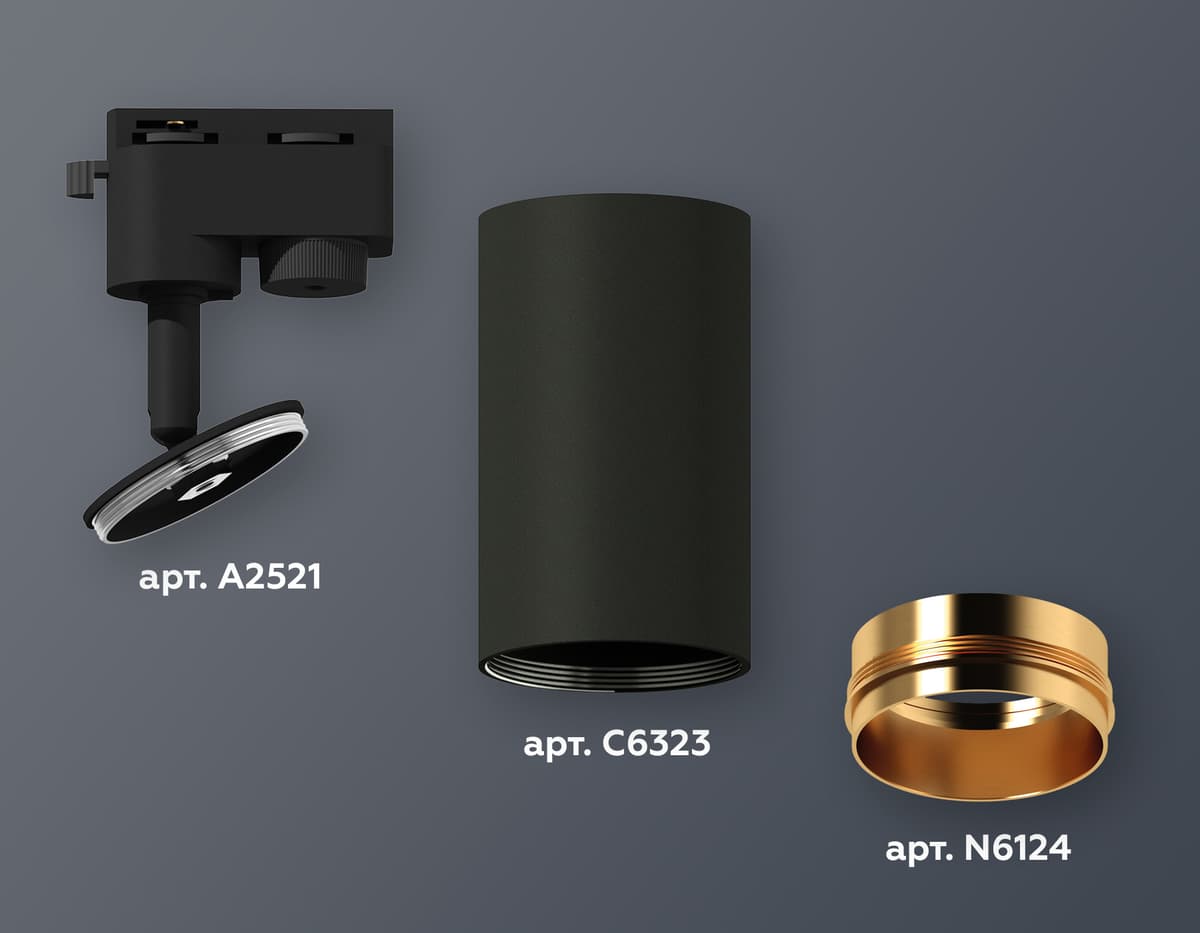 XT6323044 SBK/PYG черный песок/золото желтое полированное MR16 GU5.3 (A2521, C6323, N6124)