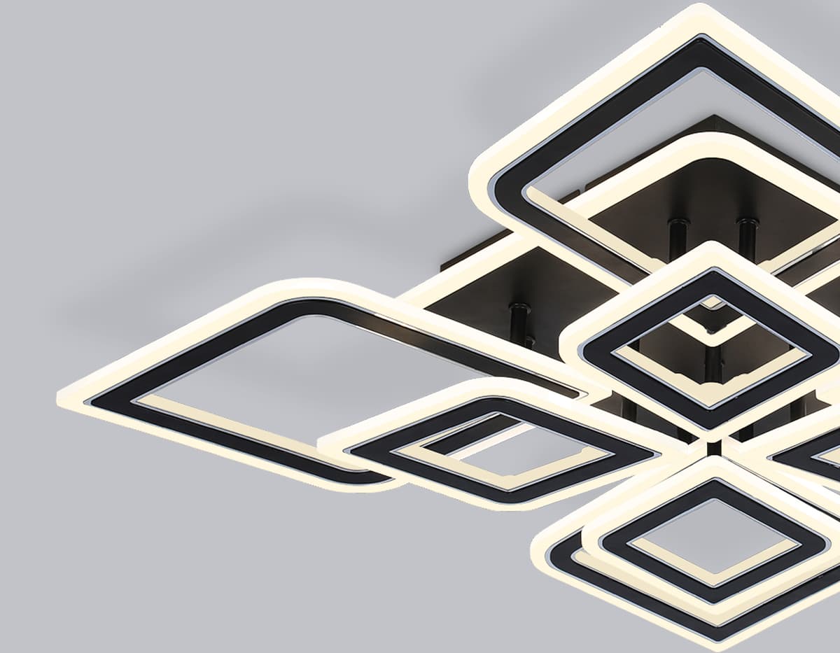 FA8912/4+4 BK/CH черный/хром 162W 3000K-6400K 560*560*120 (ПДУ РАДИО 2.4G)