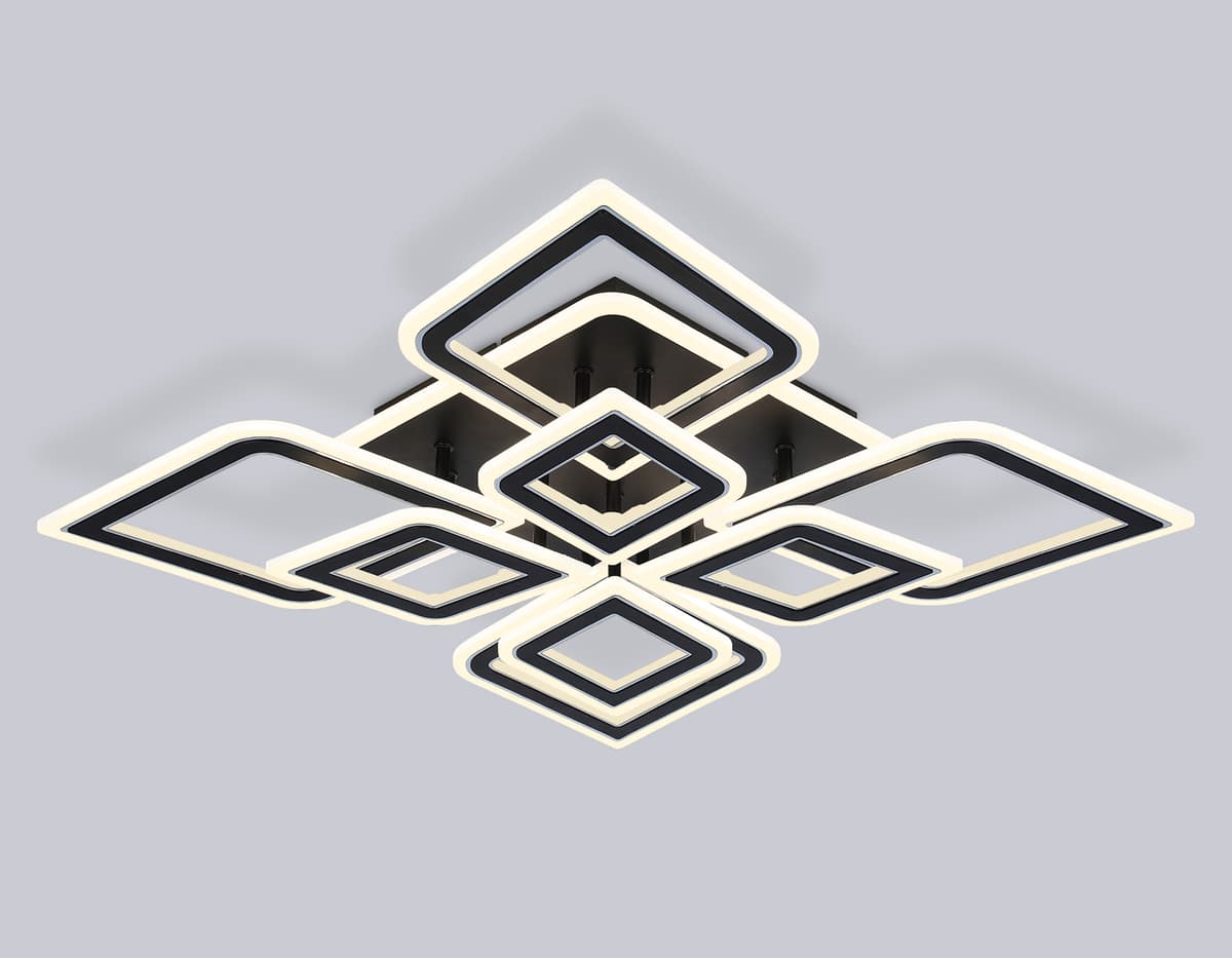 FA8912/4+4 BK/CH черный/хром 162W 3000K-6400K 560*560*120 (ПДУ РАДИО 2.4G)