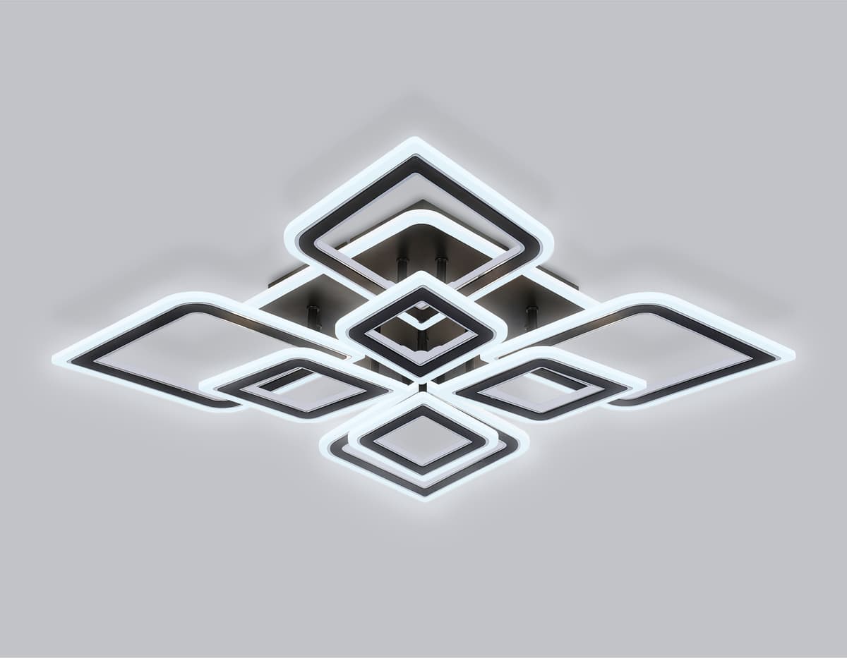 FA8912/4+4 BK/CH черный/хром 162W 3000K-6400K 560*560*120 (ПДУ РАДИО 2.4G)