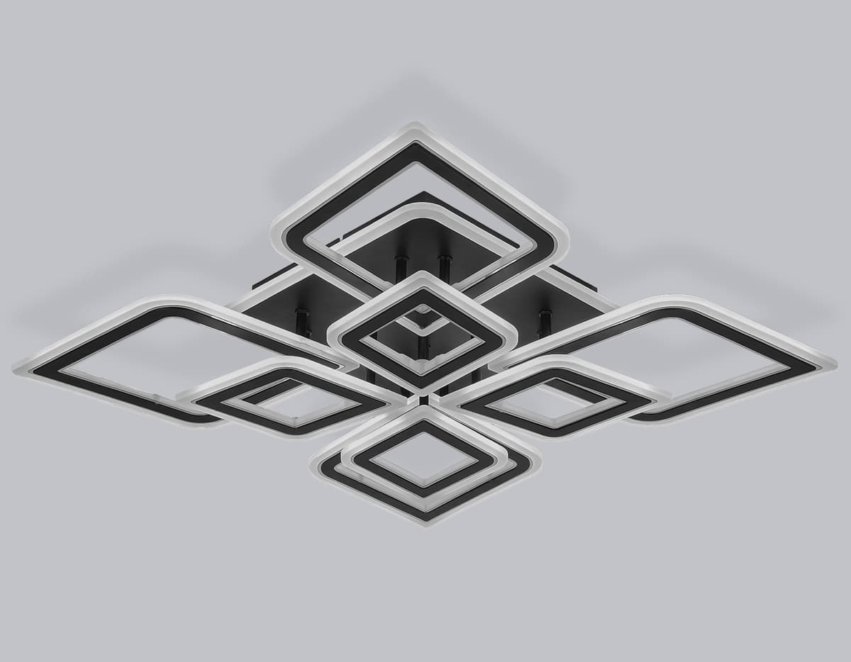 FA8912/4+4 BK/CH черный/хром 162W 3000K-6400K 560*560*120 (ПДУ РАДИО 2.4G)