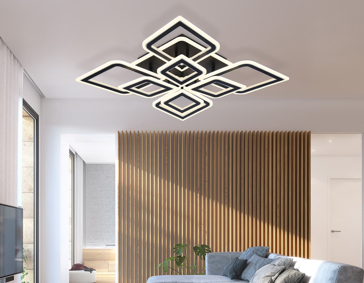 FA8912/4+4 BK/CH черный/хром 162W 3000K-6400K 560*560*120 (ПДУ РАДИО 2.4G)