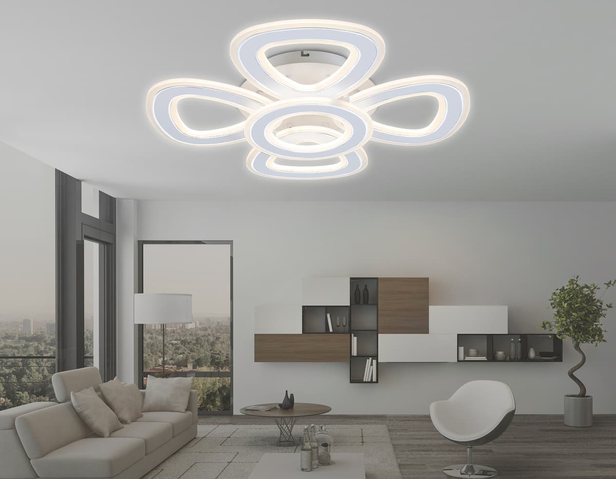 FA8925/4+1 WH/CH белый/хром 163W 3000K-6400K 590*590*120 (ПДУ РАДИО 2.4G)