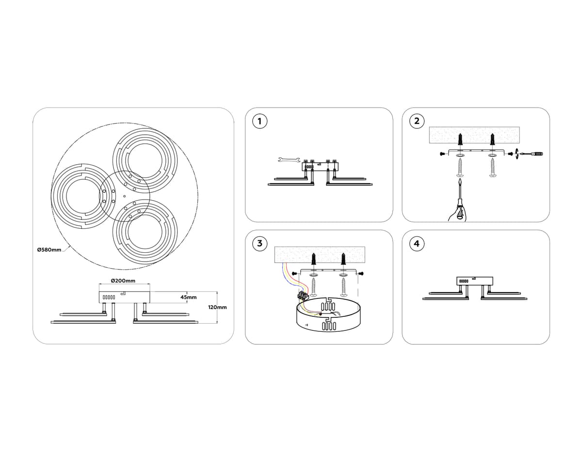 FA8943/3+3 WH белый 79W 3000-6000K D580*120 (ПДУ ИК)