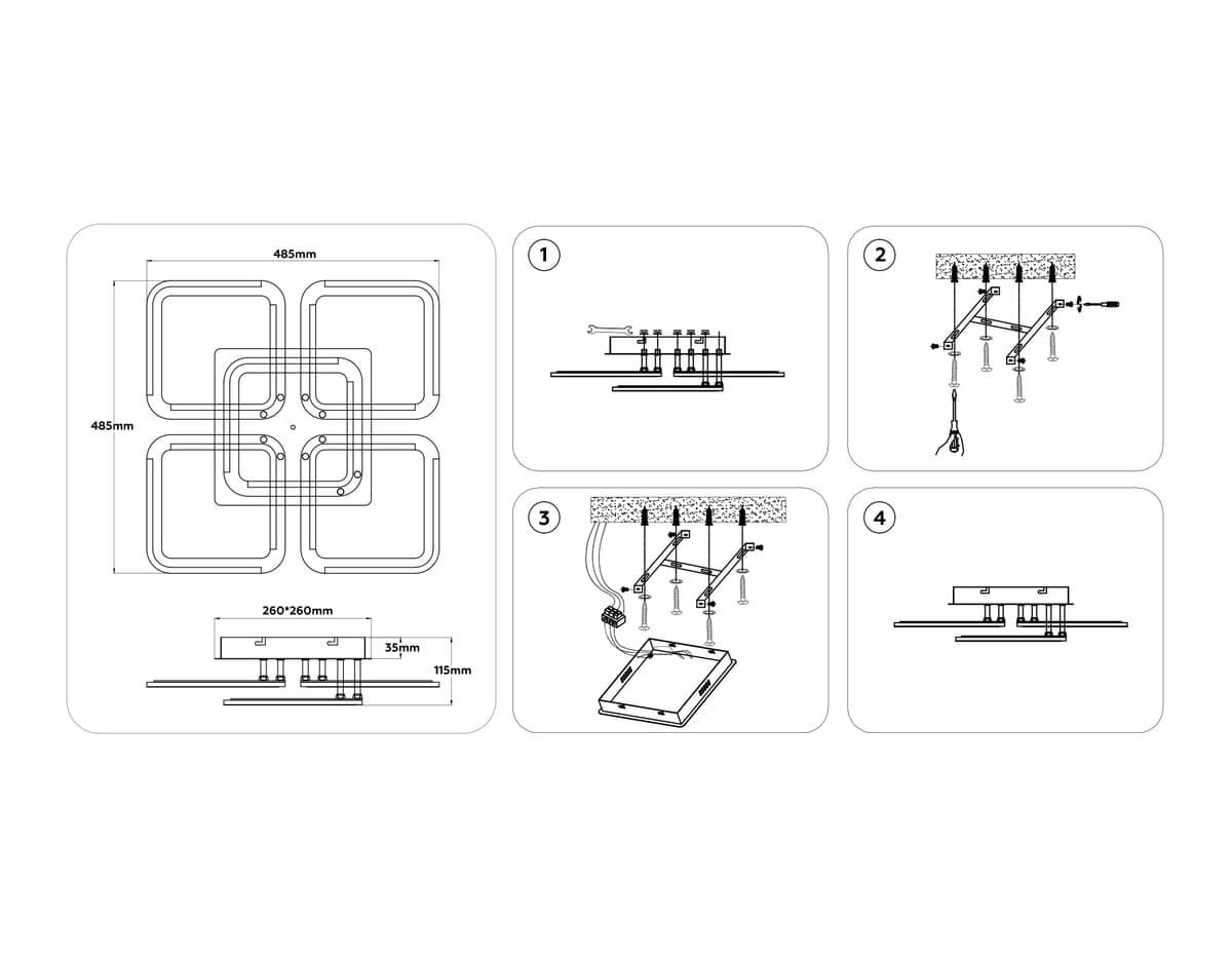 FA8949/4+1 WH белый 78W 3000-6000K 485*485*115 (ПДУ ИК)