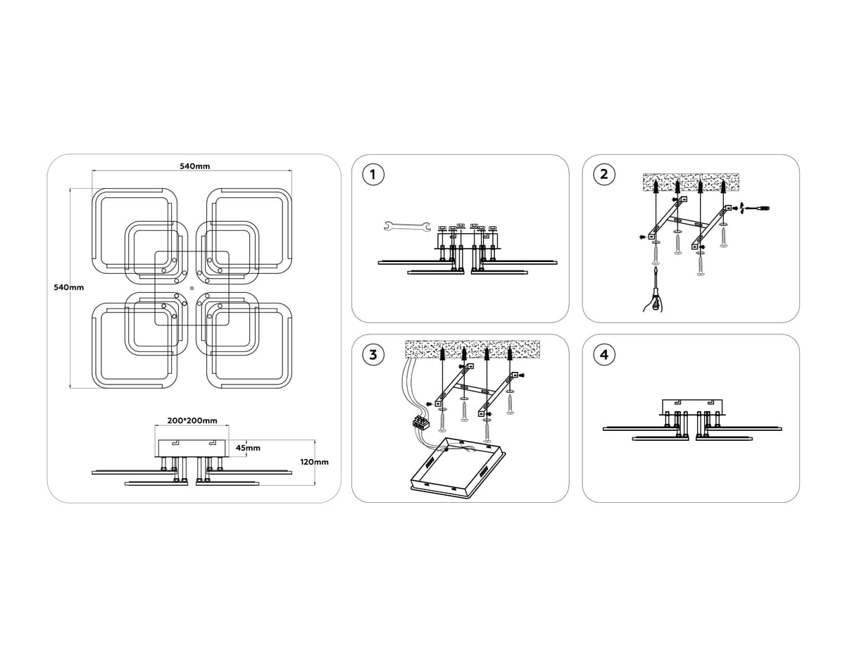 FA8950/4+4 WH белый 101W 3000-6000K 540*540*120 (ПДУ ИК)