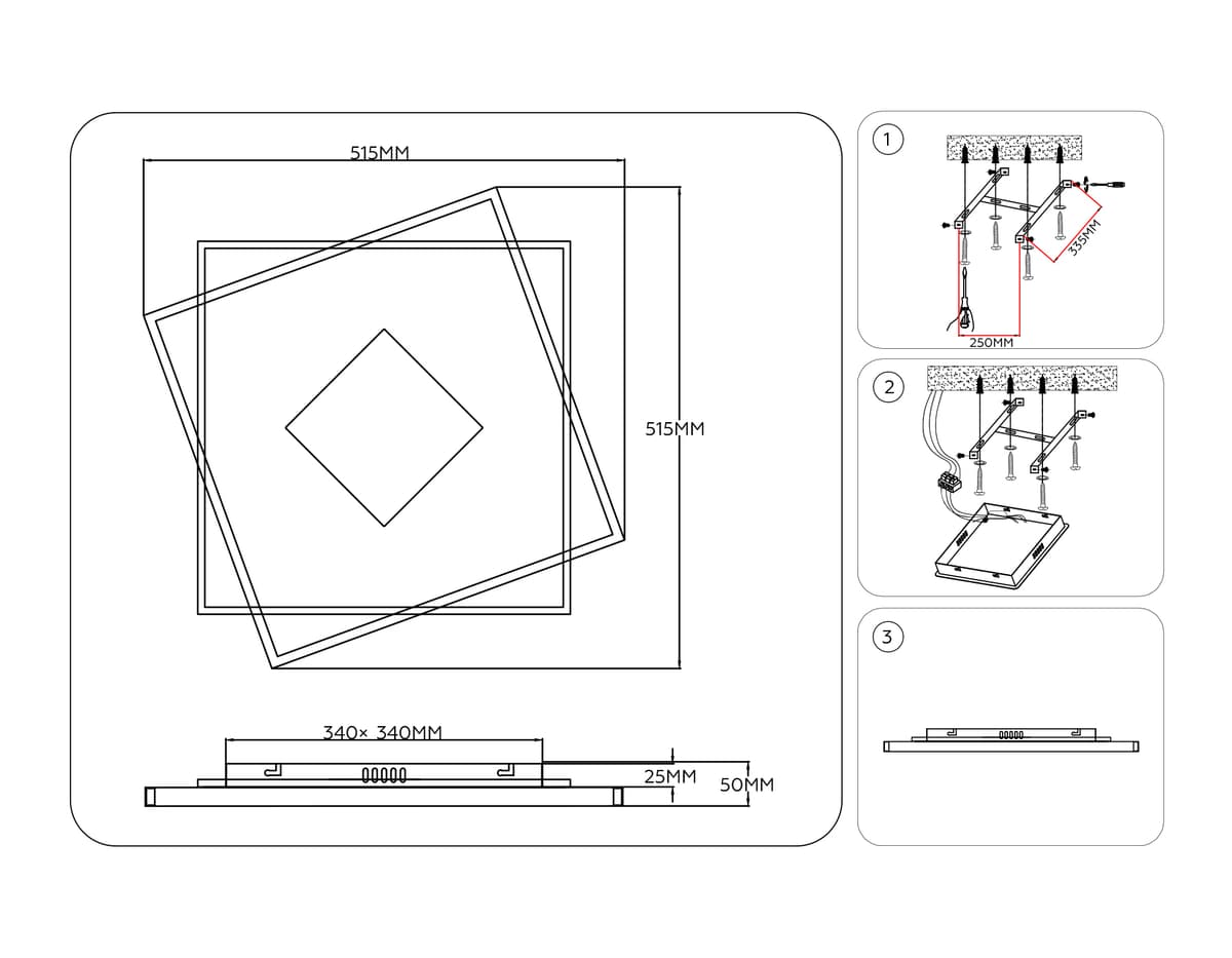 FL4790 WH/WD белый/дерево 77W 3000-6000K 515*515*50 (без ПДУ)