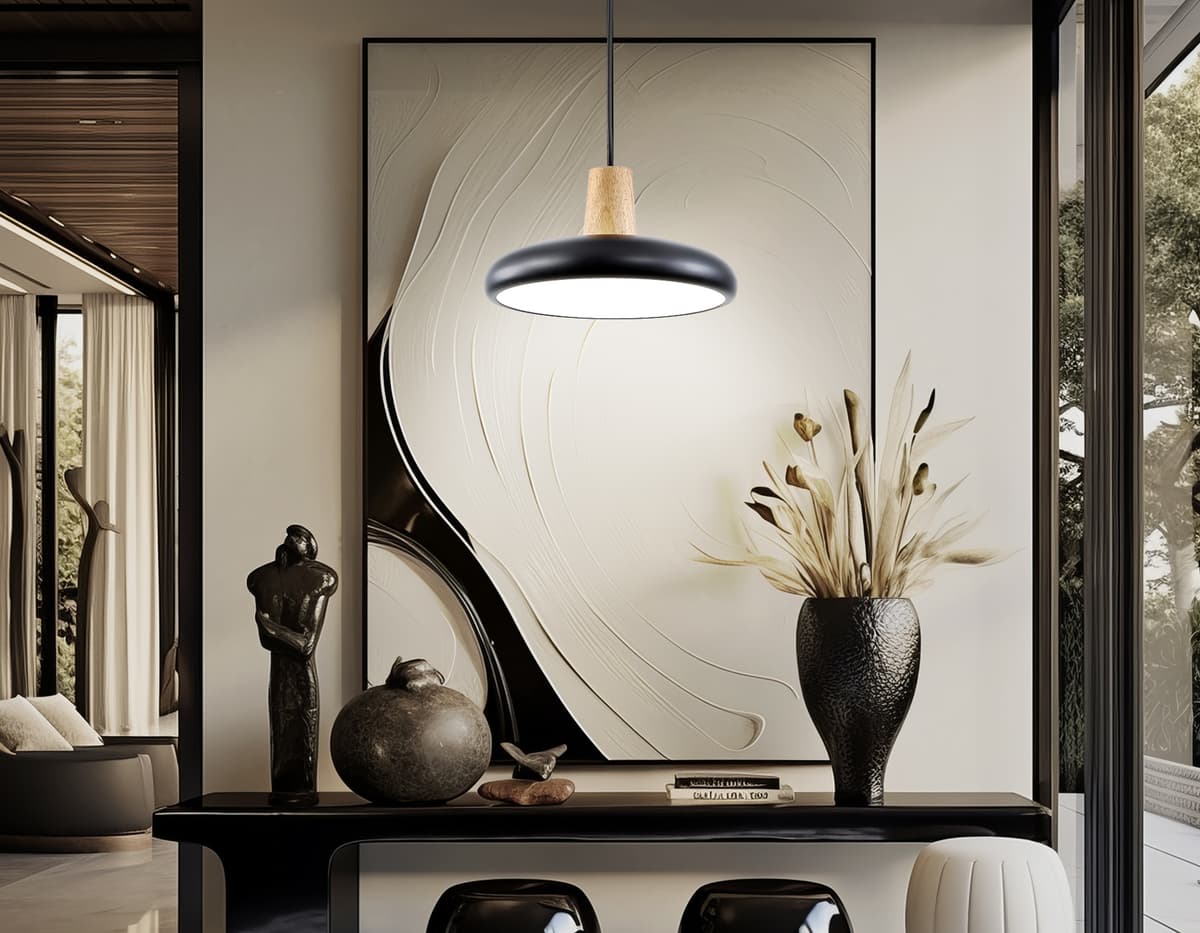 FL4839 BK/WD черный/дерево 24W 3000-6000K D200*800 (без ПДУ)