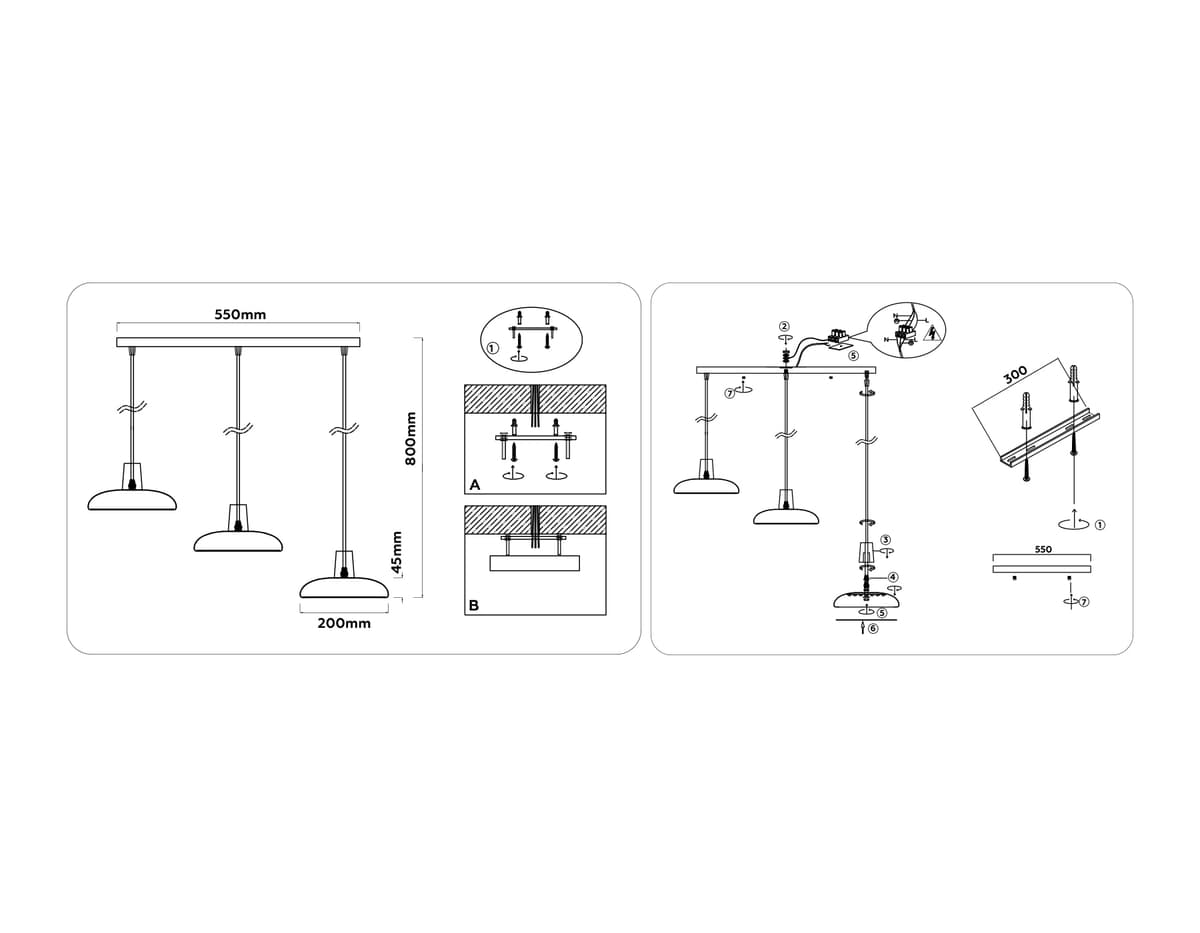 FL4841/3 BK/WD черный/дерево 72W 3000-6000K 550*200*800 (без ПДУ)