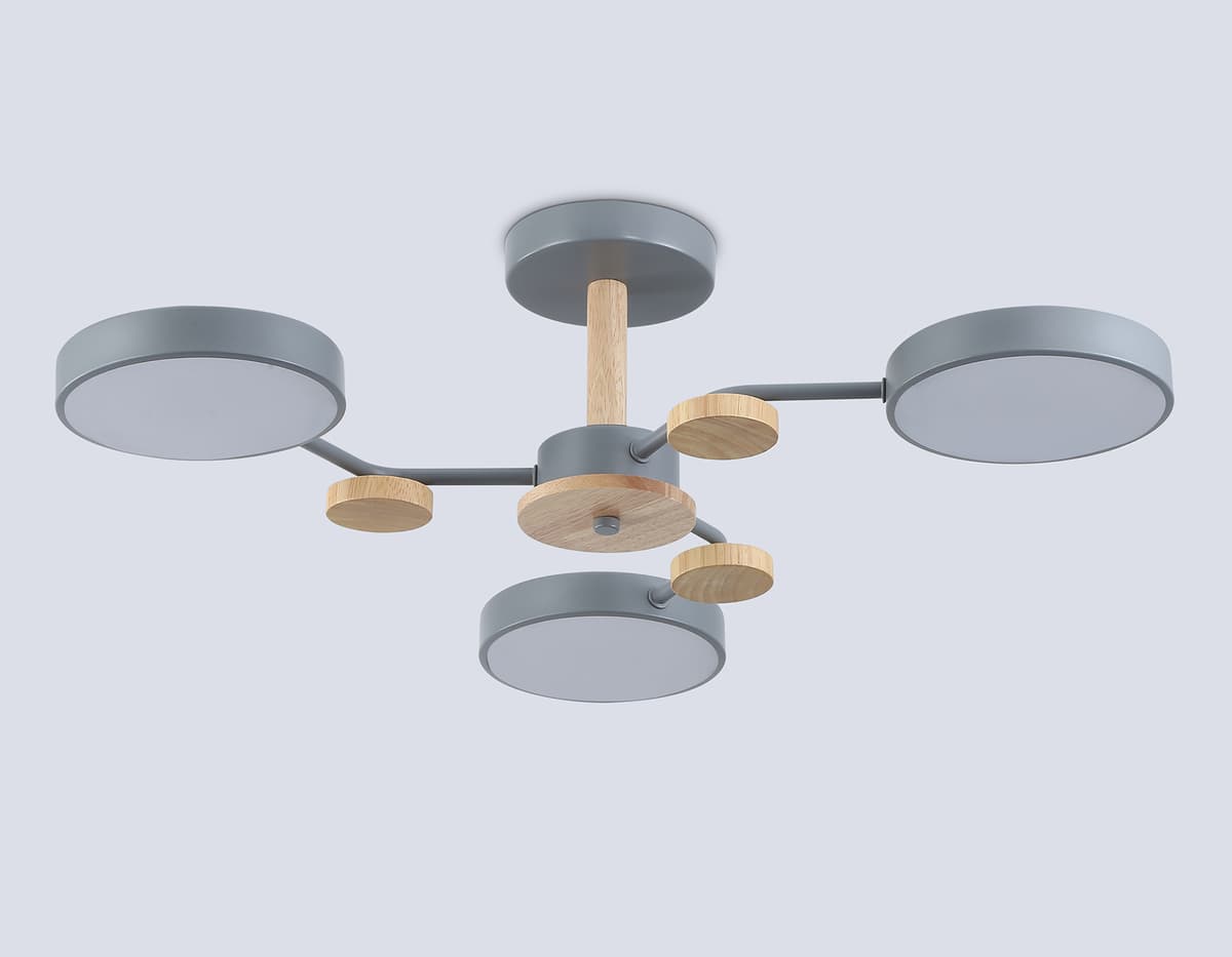 FL4856/3 GR/WD серый/дерево 54W 3000-6000K D660*170 (без ПДУ)