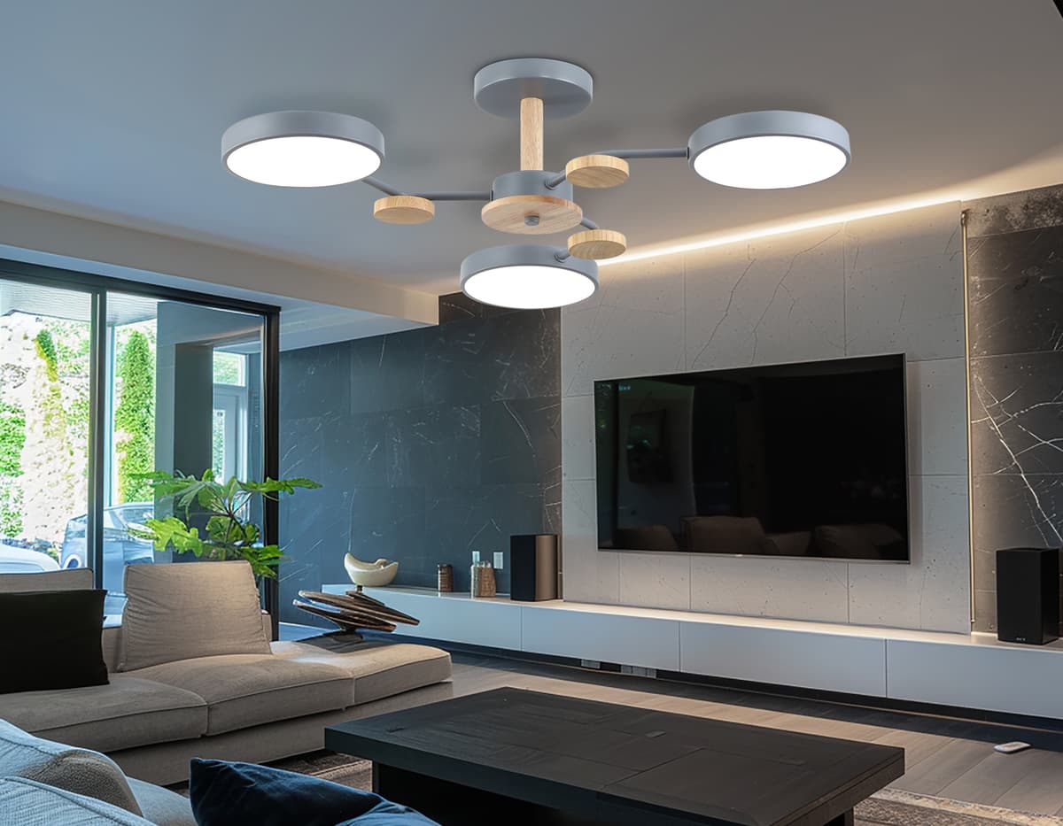 FL4856/3 GR/WD серый/дерево 54W 3000-6000K D660*170 (без ПДУ)