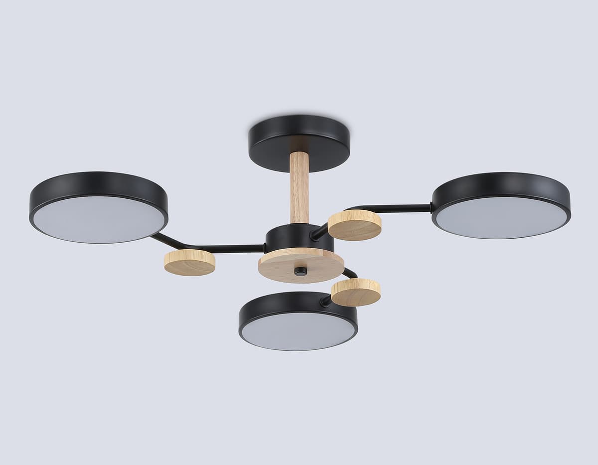 FL4857/3 BK/WD черный/дерево 54W 3000-6000K D660*170 (без ПДУ)