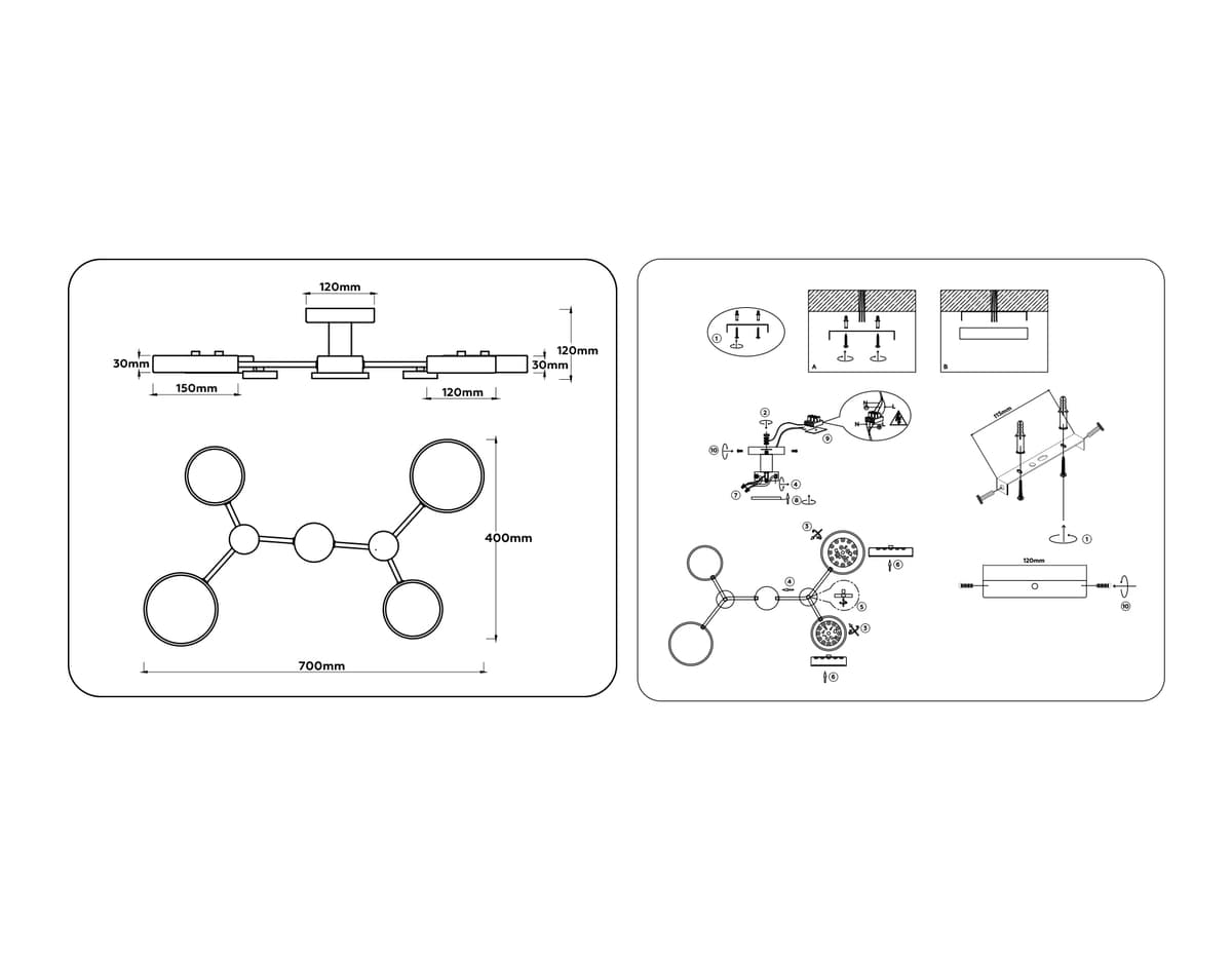FL4858/4 WH/WD белый/дерево 60W 3000-6000K 700*400*120 (без ПДУ)