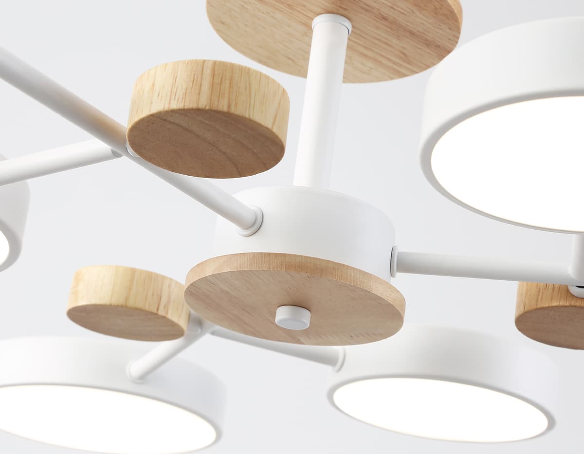 FL4861/6 WH/WD белый/дерево 90W 3000-6000K D750*180 (без ПДУ)