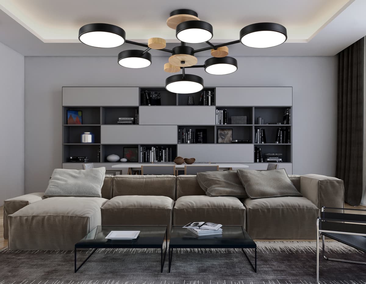 FL4863/6 BK/WD черный/дерево 90W 3000-6000K D750*180 (без ПДУ)