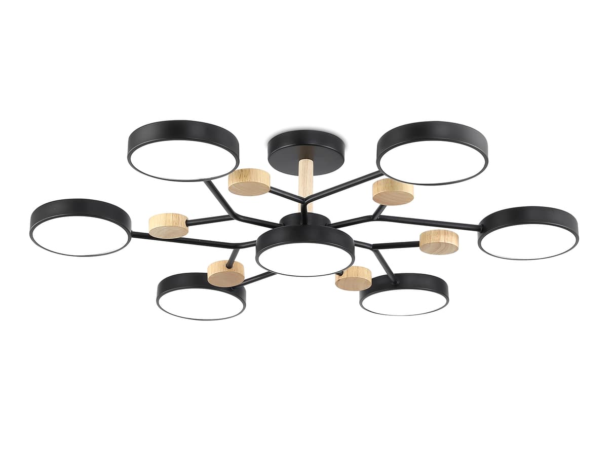 FL4866/7 BK/WD черный/дерево 126W 3000-6000K D830*190 (без ПДУ)